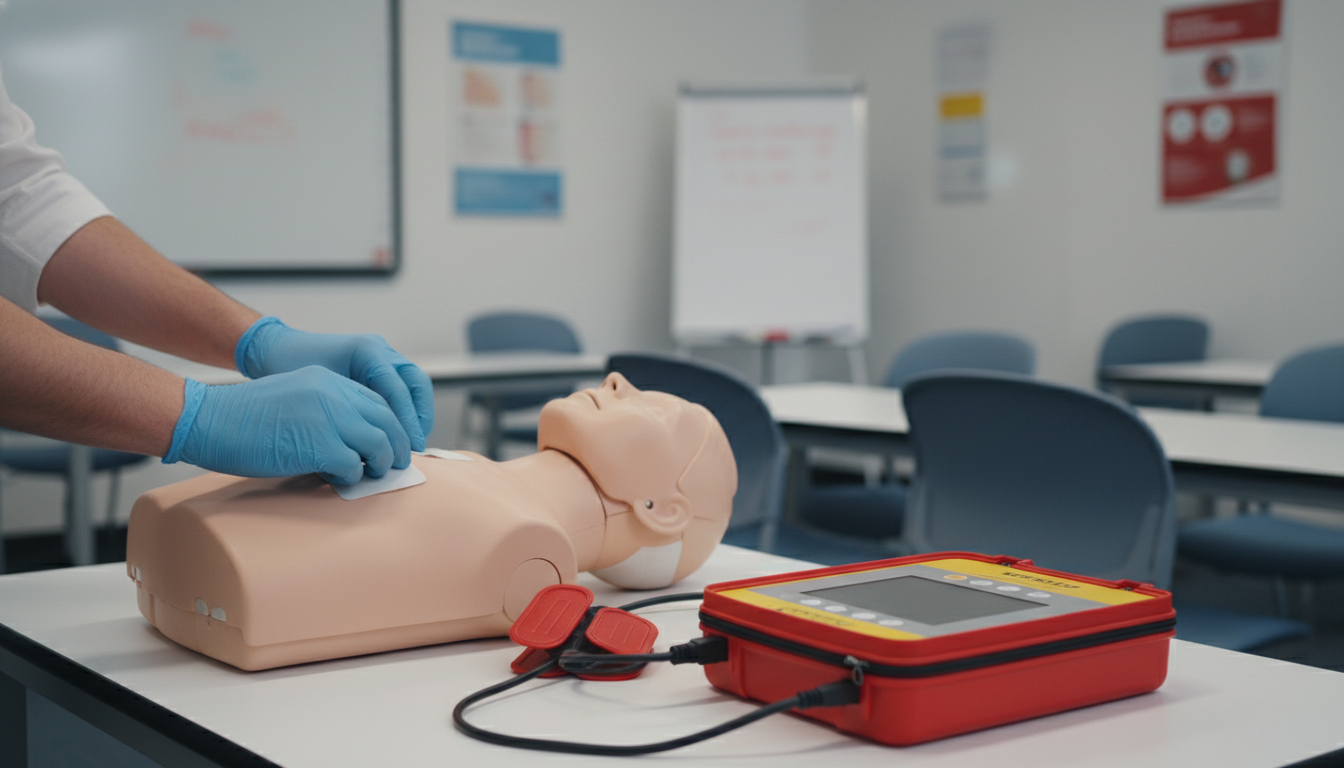 Aula di formazione BLSD con defibrillatore DAE